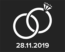 Dekorácia sklenenej plakety Pre páry - mená a prsteň